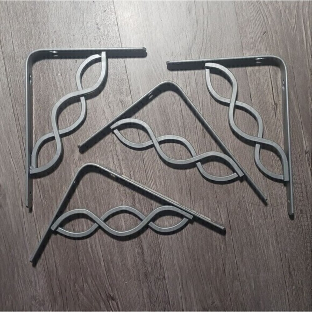 Rubbermaid Satin Nickel Celtic Scroll Decorative Shelf Brackets, Set of 4
